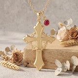 10K 14K 18K Gold Cross Pendant Necklace Religious Jewelry Gifts for Men and Women