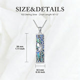 Sterling Silver Abalone Shell Bar Cardinal Bee Butterfly Hummingbird Dragonfly Phoenix Pendant Necklace for Women