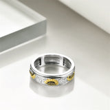 Sterling Silver Flower Anxiety Spinner Rings Rotatable Sunflower Rings for Women Relieve Stress Gift