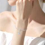 Sterling Silver Moonstone Initial Alphabet Charm Beads