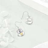 Drop Earrings for Women 925 Sterling Silver Teacup Dangle Earrings for Girls Cute Animal Earrings Animal Jewelry Gift