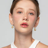 14K Gold Plated Bold Ball  Leverback Earrings for Women