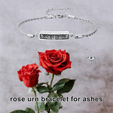 Sterling Silver Bee Celtic Knot Hummingbird Rose Sunflower Bar Urn Bracelet for Ashes