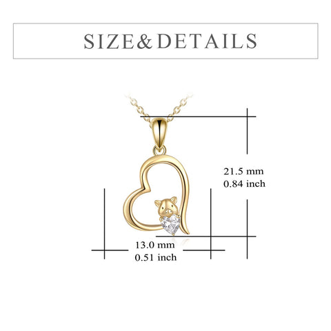 14k Yellow Gold Pig Pendant Necklace