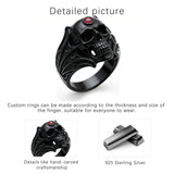 Sterling Silver 10K 14K 18K Gold 2-5CT Heart  Birthstone  Gothic Skeleton Halloween Skull Bat Ring