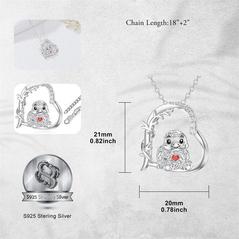 Sterling Silver Cubic Zirconia Heart Turtle Pendant Necklace