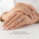 Sterling Silver Twisted Willow Moissanite Wedding Ring