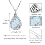 Moonstone Urn Necklaces for Ashes Necklace S925 Sterling Silver Teardrop Ashes Necklace for Human Tree of life Ashes Keepsake Memorial Jewelry Gifts