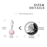 925 Sterling Silver Pearl Leverback Earrings Dangle Drop Jewelry Gifts for Women and Girls