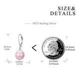 Sterling Silver Pearl Leverback Earrings