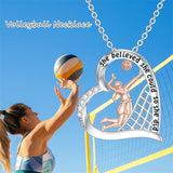 Sterling Silver Volleyball Sports Music Pendant Necklace With Engraved
