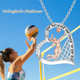 Volleyball Pendant Necklace Sports Music Jewelry for Women Girl Her