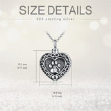 Pet Urn Necklace 925 Sterling Silver Girl with Animal Pendant Necklace Jewelry Gifts