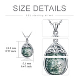 Sterling Silver Moss Agate Labradorite Moonstone Opal Turquoise Celtic Knot  Pendant Necklace