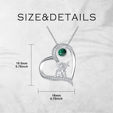 Sterling Silver Highland Cow Pendant Necklace