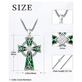 14K Gold Plated Celtic Vikin Cross Pendant Necklace Irish Jewelry Religious Protective Gift