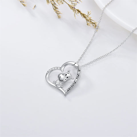 Sterling Silver Cubic Zirconia Hippo Pendant Necklace