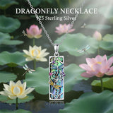 Sterling Silver Abalone Shell Bar Cardinal Bee Butterfly Hummingbird Dragonfly Phoenix Pendant Necklace for Women