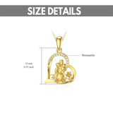 14k Gold Mother and Child Pendant Necklace