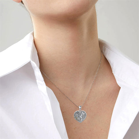 Sterling Silver Heart Rabbit Dog Cat Butterfly Dragonfly Hummingbird Wolf Urn Necklace for Ashes