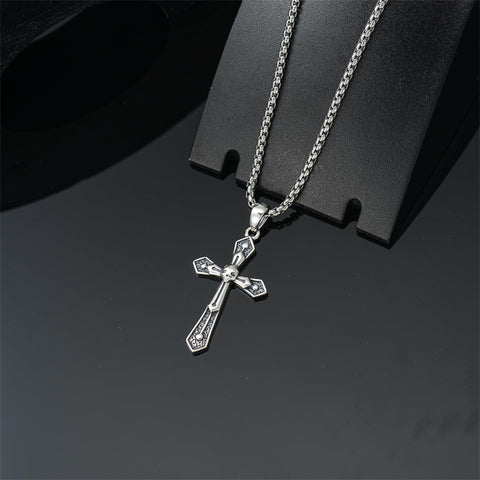 Sterling Silver Cross Christian Pendant Necklace