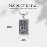 Sterling Silver Saint Anthony Saint Jude Saint Christopher   Saint Michael Amulet Religious Pendant Necklace
