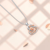 Sterling Silver Moissanite Mom Heart Pendant Necklace