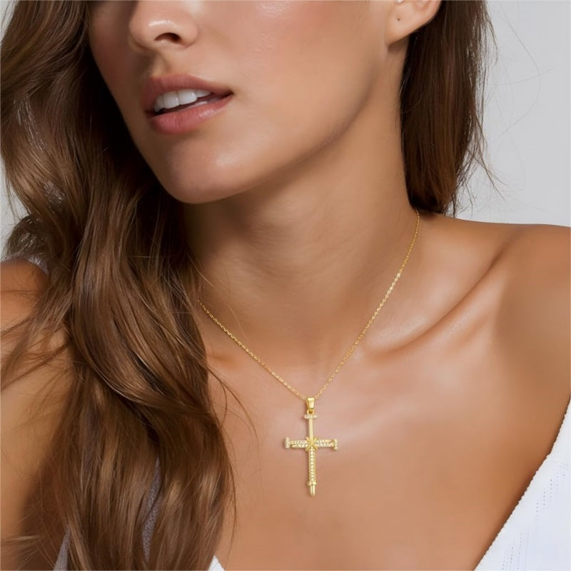 14K Gold Plated Cross Infinity  Pendant Necklace  for Women