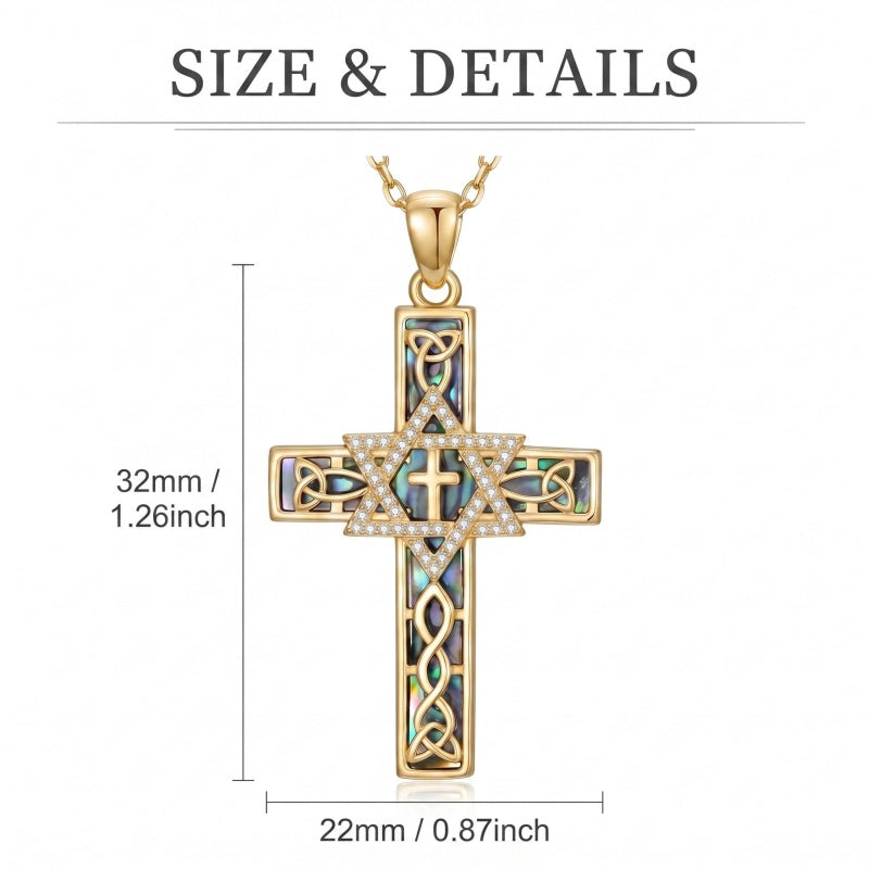 14K Gold Plated Cross Pendant Necklace Faith Jewelry Gift for Women