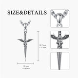 Sterling Silver Medieval Sword Dagger Pendant Necklace