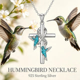 Sterling Silver  Hummingbird Blue Jay Dragonfly Butterfly Cross Necklace Engraved with I Love You Forever