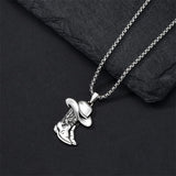 Sterling Silver Cowboy Boot Cowgirl Pendant Necklace