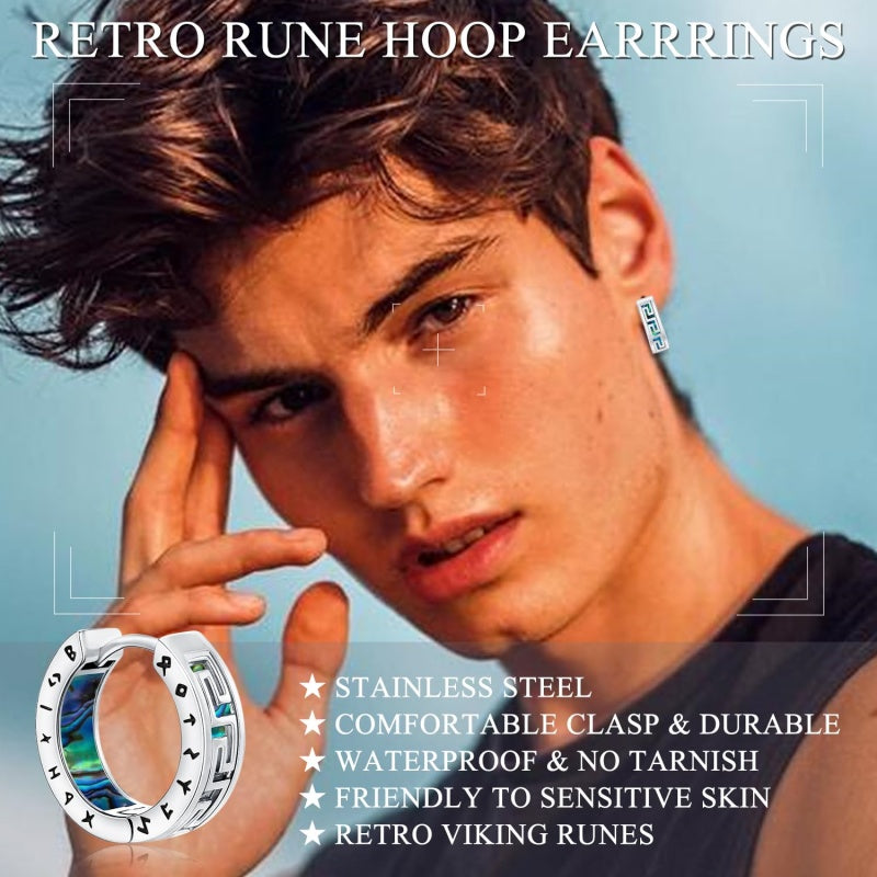 14K Gold Plated  Viking Hoop Earrings