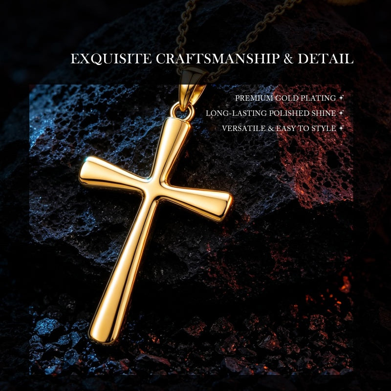 14K Gold Plated  Cross Necklace for Women Christian Jewelry  Birthday Christmas Gift