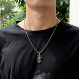 Sterling Silver Praying Hands Angel Sword Wing Cross Pendant Necklace Religious Gifts for Men