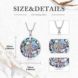 Sterling Silver Abalone Shell Witch Knot Goddess Amulet Pendant Necklace