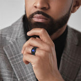 Sterling Silver Personalized Pattern Birthstone Engraved Class Graduation High School Ring for Men