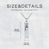 Sterling Silver White Opal Butterfly Dragonfly Tree of Life Paw Print Bar Pendant Necklace Gift for Birthday Christmas