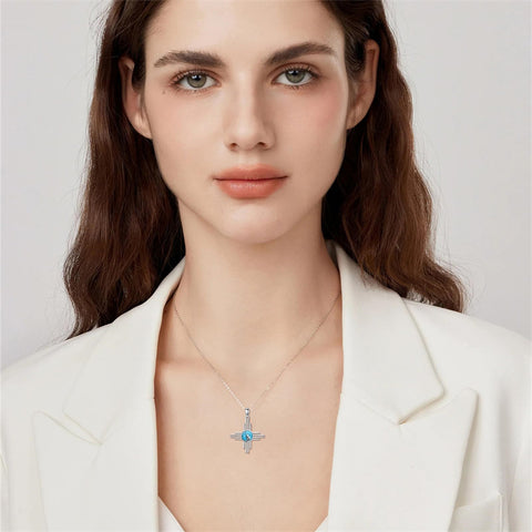 Sterling Silver Turquoise Kokopelli Arrowhead Cross Zia Roadrunner Zia Fox Arrowhead Eagle Pendant Necklace