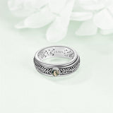 Sterling Silver Anxiety Spinner Rings Rotatable Mood Rings for Women Relieve Stress Gift