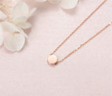 14K Gold Tiny Dot Round Small Coin Necklace Pendant Minimalist Dainty Fine Jewelry for Women Girls Teens