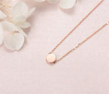 14K Gold Round Small Coin Pendant Necklace