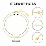 14K Gold Plated Cross Adjustable Chain Bracelet for Women