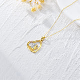 14K Real Gold Heart Necklace , Always My Sister Forever My Friend Sister Necklace Heart Pendant Necklace Birthday Christmas Sister Gift