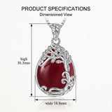 14K Gold Plated Teardrop Tree of Life Necklace for Women