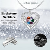 Copper Sterling Silver Simulated Birthstone Name Pendant Necklace for Mom