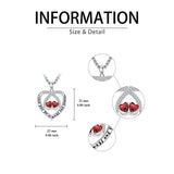 Sterling Silver Double Heart Birthstone Pendant Necklace Engraved with I Love You for Always and Forever