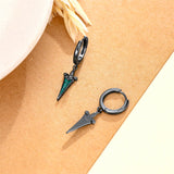 Sterling Silver Black Sword Cross Hoop Earrings Gift for Men Women