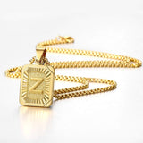 14K Gold Plated  Initial A-Z Letter Pendant Necklace Stainless Steel Box Chain 24inch
