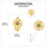 14k Solid Yellow Gold Sunflower Earrings For Women Dainty Simple Jewelry Gifts For Girls Her